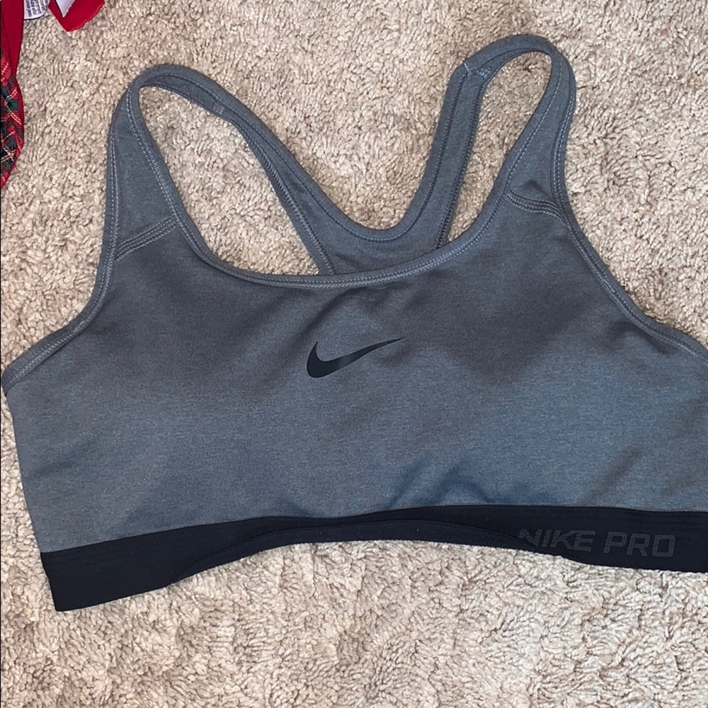 Gray Nike sports bra